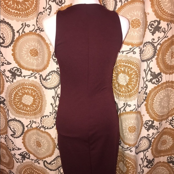 Burgundy fitted midi dress - Picture 5 of 6